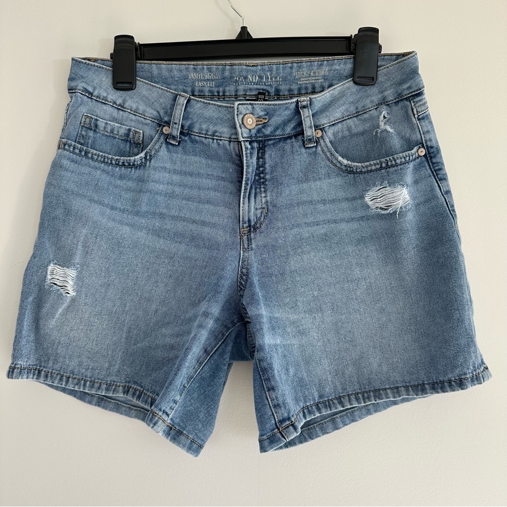 Sound/Style Denim Jean Shorts Lightwash Size 10 Rigid Front Stretch Back Style
